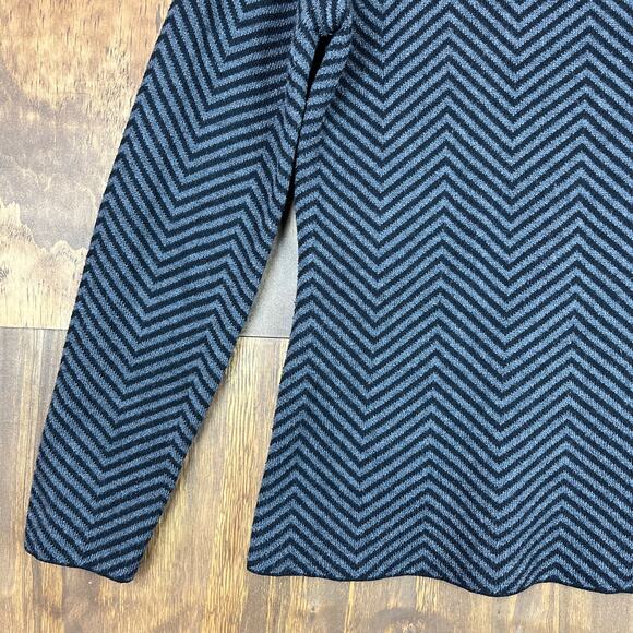 Kerisma Womens Sweater Black Gray Stripe Cashmere Blend Crew Neck Medium - Picture 3 of 13